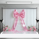 Lofaris Elegant Pink Bow Photo Backdrop For Studio Sessions